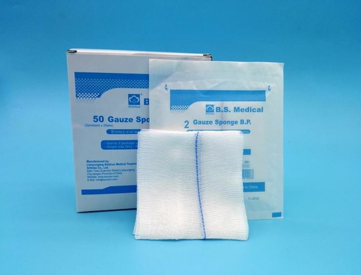 X-Ray Cerrahi Tek kullanımlık olan özelleştirilmiş Steril Pamuk Absorbent Gaze Swabs