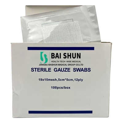 Tıbbi Absorbent Gaze Sünger Steril Pamuk Gaze Swabs 10 X 10 Röntgenle